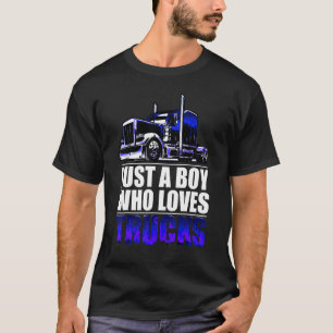 a boy who loves Semi Truck awesome big rig T-Shirt