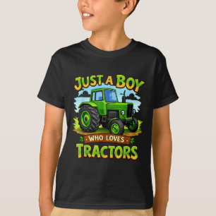 A boy who loves tractors funny farm kid birthday T-Shirt