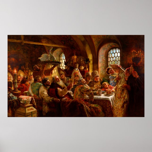 A Boyar Wedding Feast by Konstantin Makovsky 1883 Poster (Front)