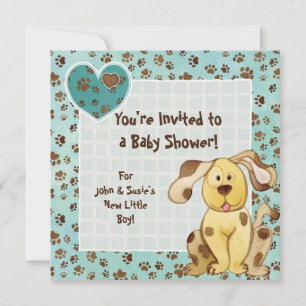 A Boy's Best Friend, Cute Puppy Baby Shower Invitation