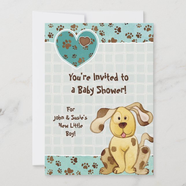 A Boy's Best Friend Photo Baby Shower Invitation (Front)