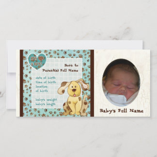 A Boy's Best Friend Photo Birth Announcement