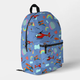 A Boys Flying Pattern on Blue Printed Backpack