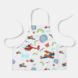 A Boys Flying Pattern on White Apron