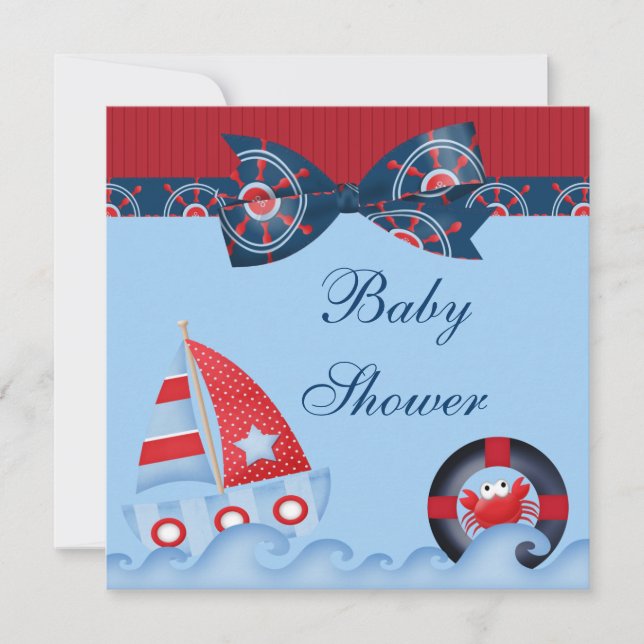 A Boys Sea Life Baby Shower Invitation (Front)