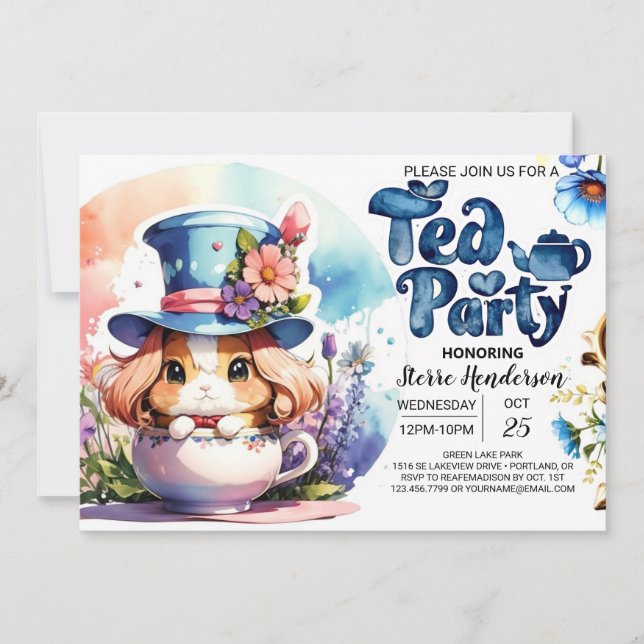 A Boy's Wonderland Tea Party Shower Invitation (Front)