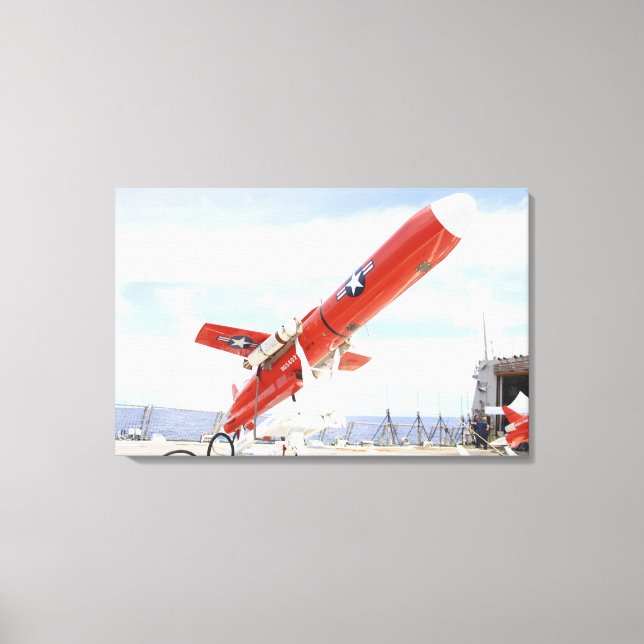 A BQM-74E Chukar drone ready for launch Canvas Print (Front)