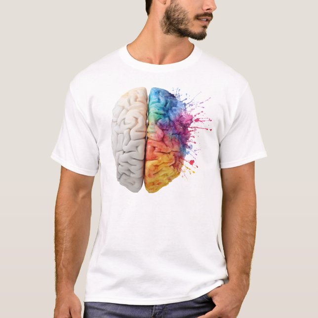 A brain divided between logical and creative sides T-Shirt (Front)