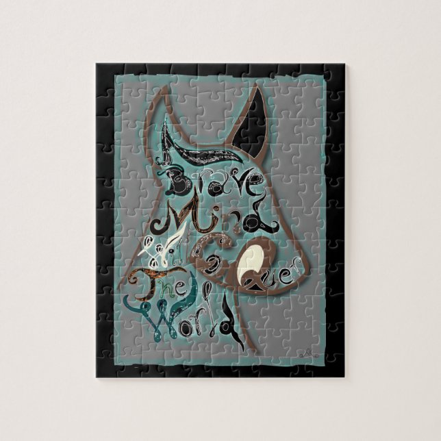 A brave mind will conquer the world jigsaw puzzle (Vertical)