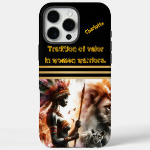 A brave warrior stands strong among beasts iPhone 16 pro max case