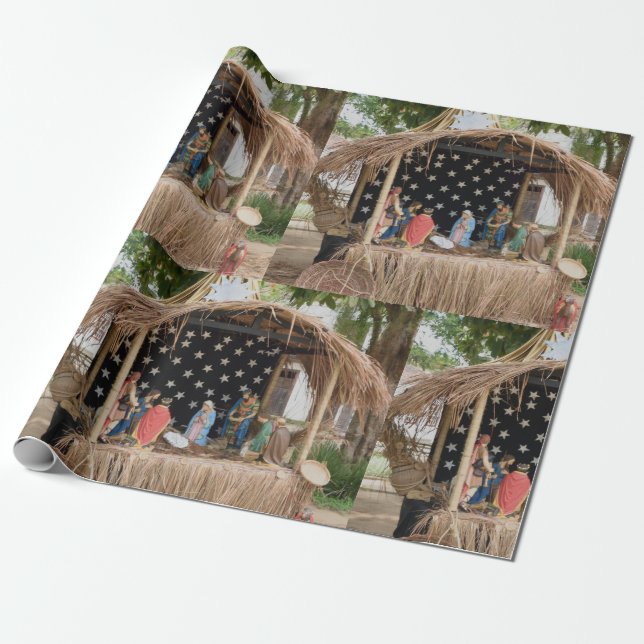 A Brazilian Creche, The Nativity. Wrapping Paper (Unrolled)