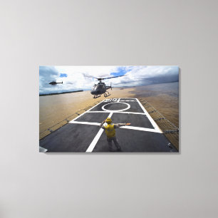 A Brazilian Eurocopter prepares to land Canvas Print