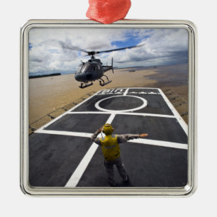 A Brazilian Eurocopter prepares to land Metal Tree Decoration