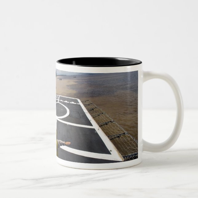 A Brazilian Eurocopter prepares to land Two-Tone Coffee Mug (Right)