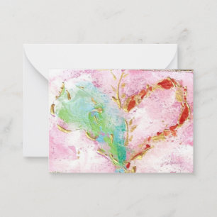 "a breath" heart valentine note card
