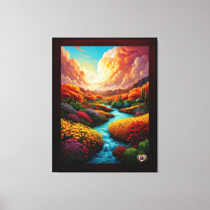 A Breathtaking Fantasy Landscape AI Art - Xzendor7 Canvas Print