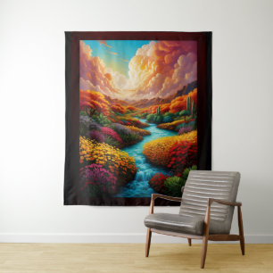 A Breathtaking Fantasy Landscape AI Art - Xzendor7 Tapestry