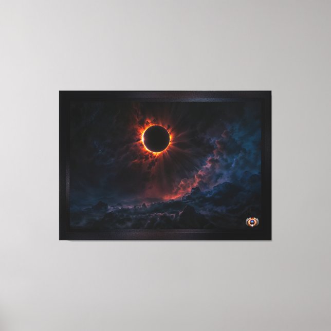 A Breathtaking Solar Eclipse AI Art by Xzendor7 Canvas Print (Front)
