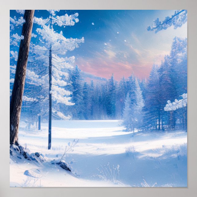 A Breathtaking Winter Forest Poster (Front)