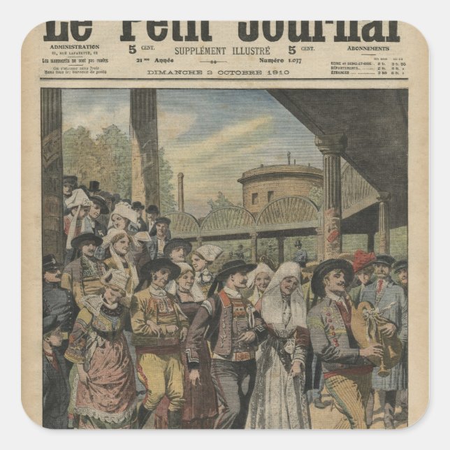 A Breton wedding right in Paris Square Sticker (Front)