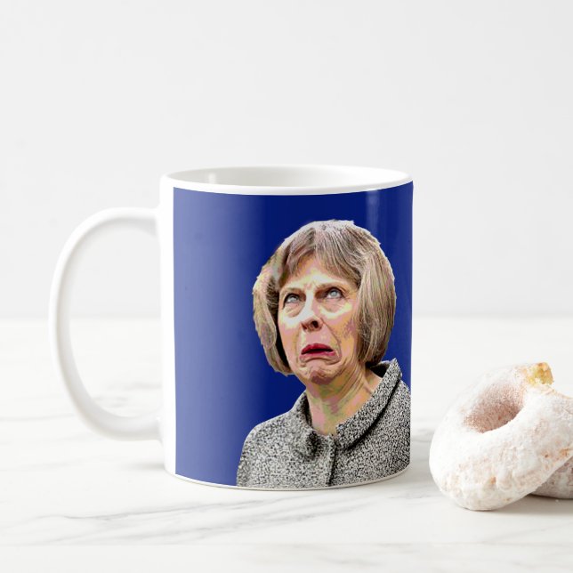 A BREXIT MUG. Fun Theresa May Brexit message: Coffee Mug (With Donut)