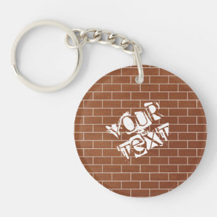A Brick Wall - Add Your Text / Slogan / Name Key Ring
