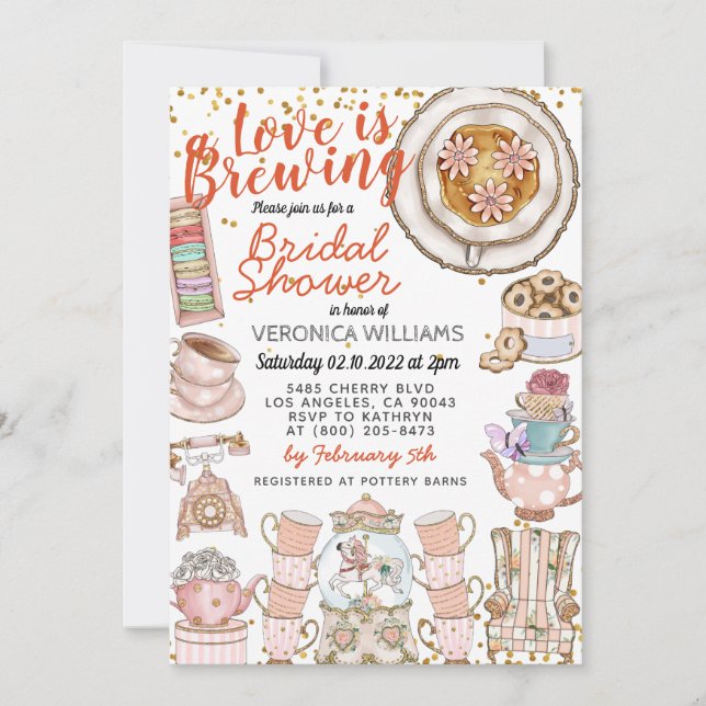 A Bridal is Brewing Shower Invitation (Front)