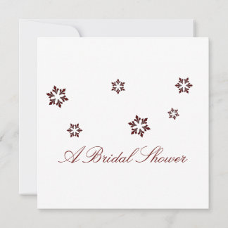 "A Bridal Shower" - Crimson Red Snowflakes Invitation