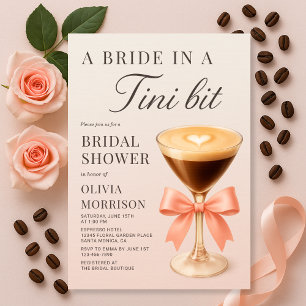 A Bride in a Tini Bit Bridal Shower Invitation