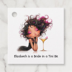 A Bride in a Tini Bit Martini Bachelorette Party Favour Tags