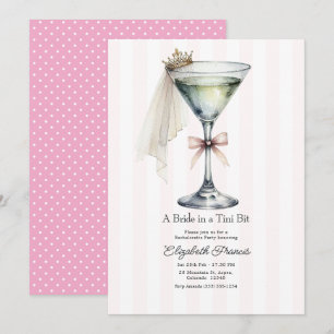 A Bride in a Tini Bit Martini Bachelorette Party Invitation