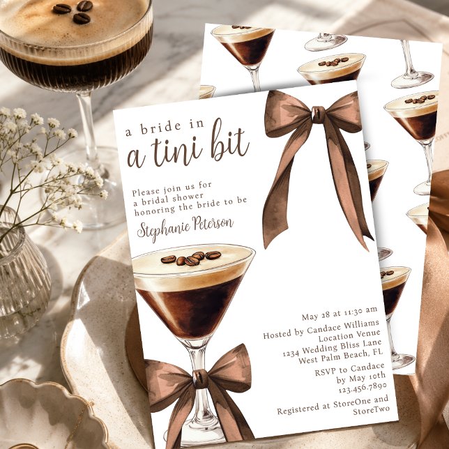 A Bride in a Tini Bit Martini Bridal Shower Invitation (Creator Uploaded)
