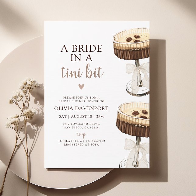 A Bride in a Tini Bit Martini Bridal Shower Invitation (Creator Uploaded)
