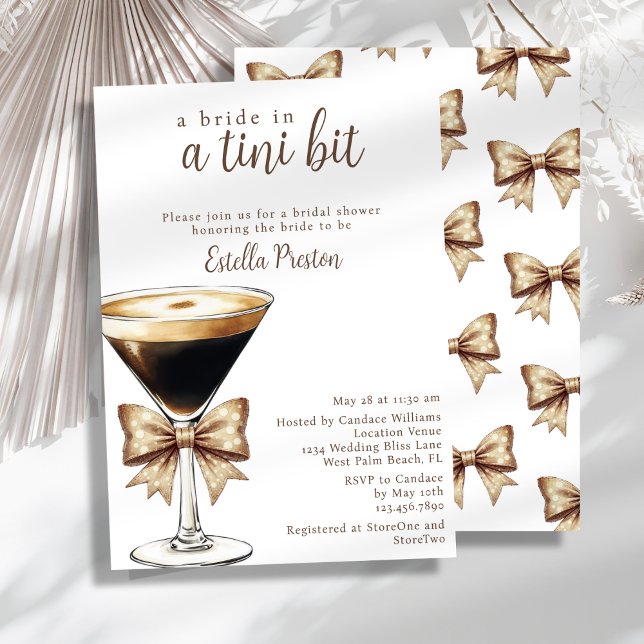 A Bride in a Tini Bit Martini Bridal Shower Invitation (Creator Uploaded)
