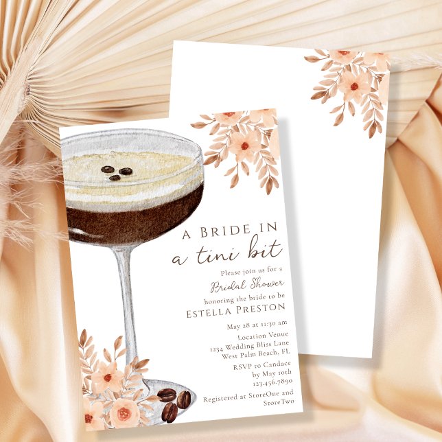 A Bride in a Tini Bit Martini Bridal Shower Invitation (Creator Uploaded)