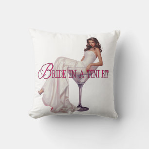 A Bride in a Tini Bit – Martini Glass Bride Cushion