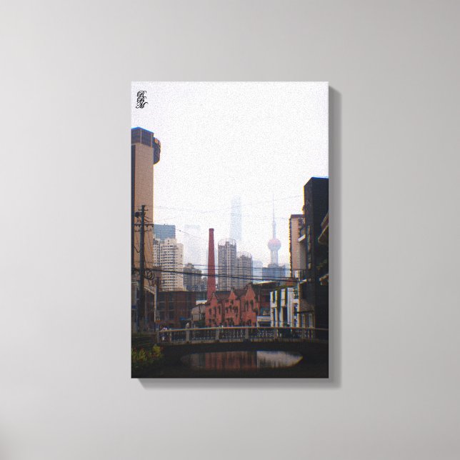 A Bridge in Shanghai Canvas Print (Front)