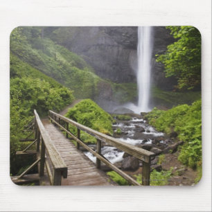 A Bridge Over Columbia River And Latourell Falls Mouse Mat