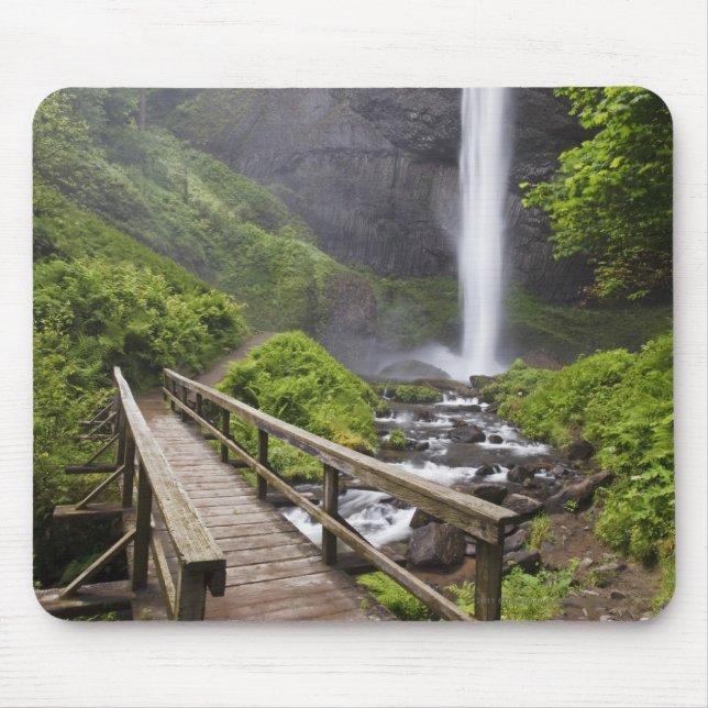 A Bridge Over Columbia River And Latourell Falls Mouse Mat (Front)
