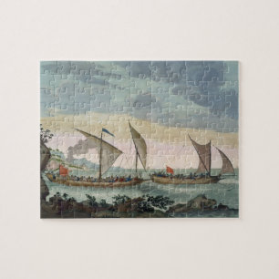 A Brigantine giving chase to a Felucca, and about Jigsaw Puzzle