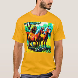 A Bright and Cheerful Horse Art Piece. Buy Now T-Shirt