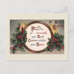 "A Bright Christmas" Vintage Postcard