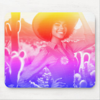 A Bright Colourful Cowgirl In Her Western Style Ou Mouse Mat