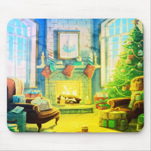 A Bright Green Merry Christmas Cushiony Laptop Mouse Mat