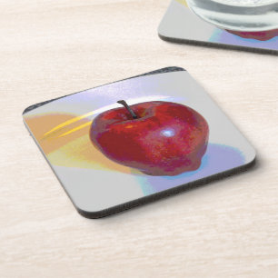 A Bright Red Apple Coaster