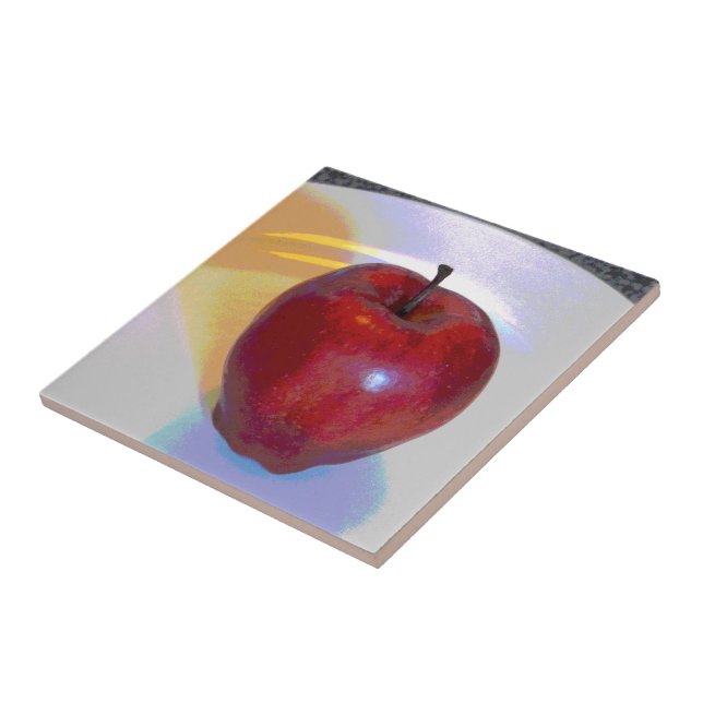 A Bright Red Apple Tile (Side)
