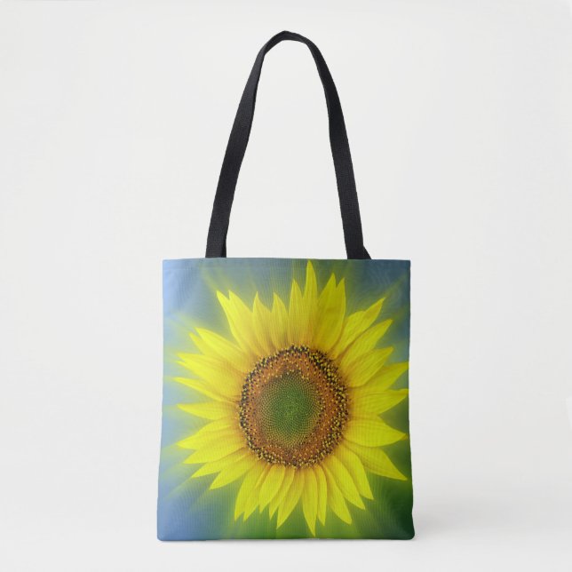 a bright sunflower tote bag (Front)