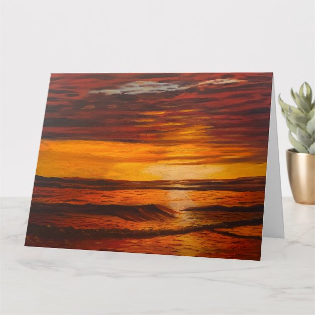 A Brillant Orange Sunset, By Gary Poling Card (Small Plant)