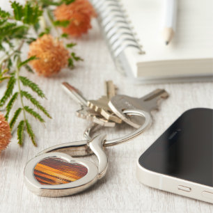 A Brillant Orange Sunset, By Gary Poling Key Ring