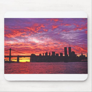 A Brilliant Sunset With The Silhouette Of The Low Mouse Mat